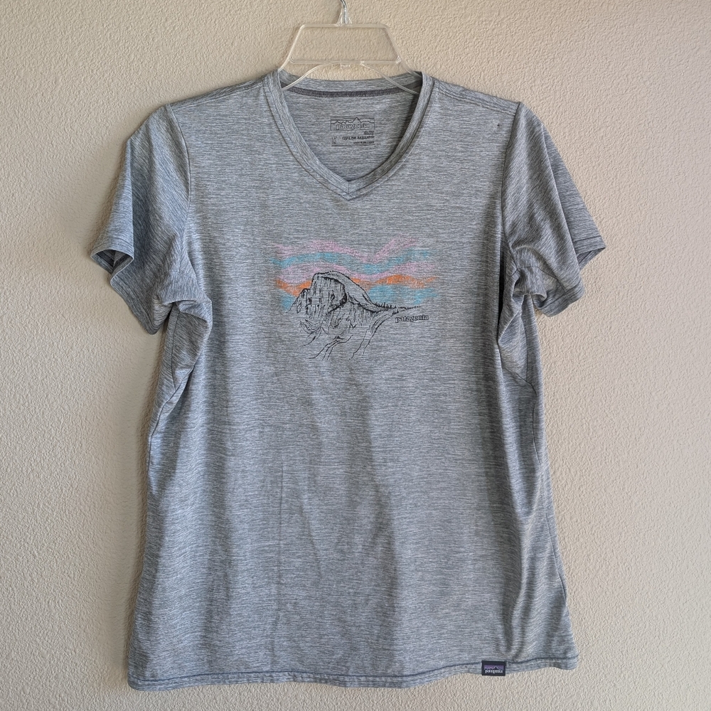 Patagonia Size Medium Gray Graphic T-Shirt Capilene Baselayer